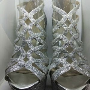 ALDOS, Silver Metallic Cut Out Stilettos